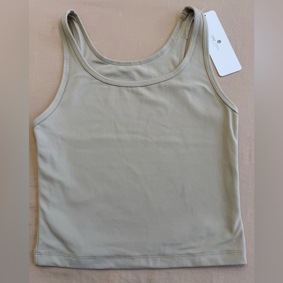 CRZ YOGA Tops - CRZ YOGA Mojave (tan) high neck  Tank Top Pilates Workout